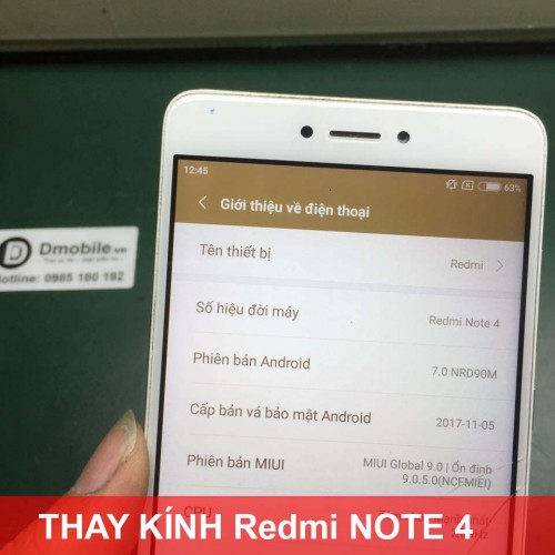 Thay mặt kính Xiaomi Redmi Note 4 tại Hà Nội