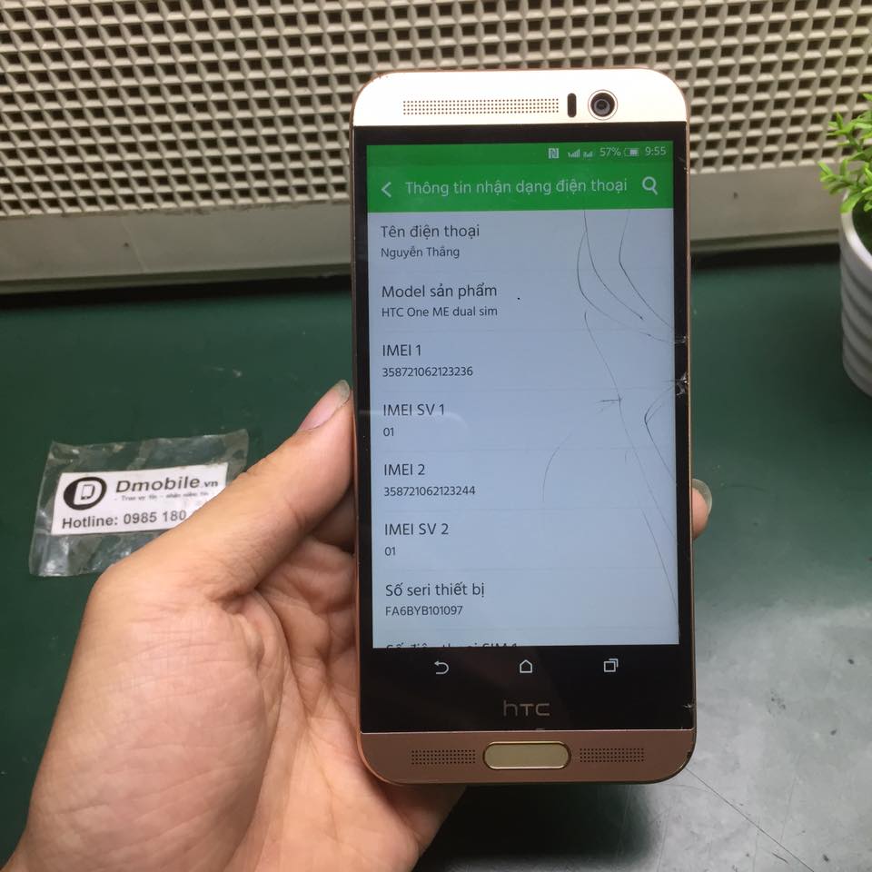 Thay mặt kính htc one me