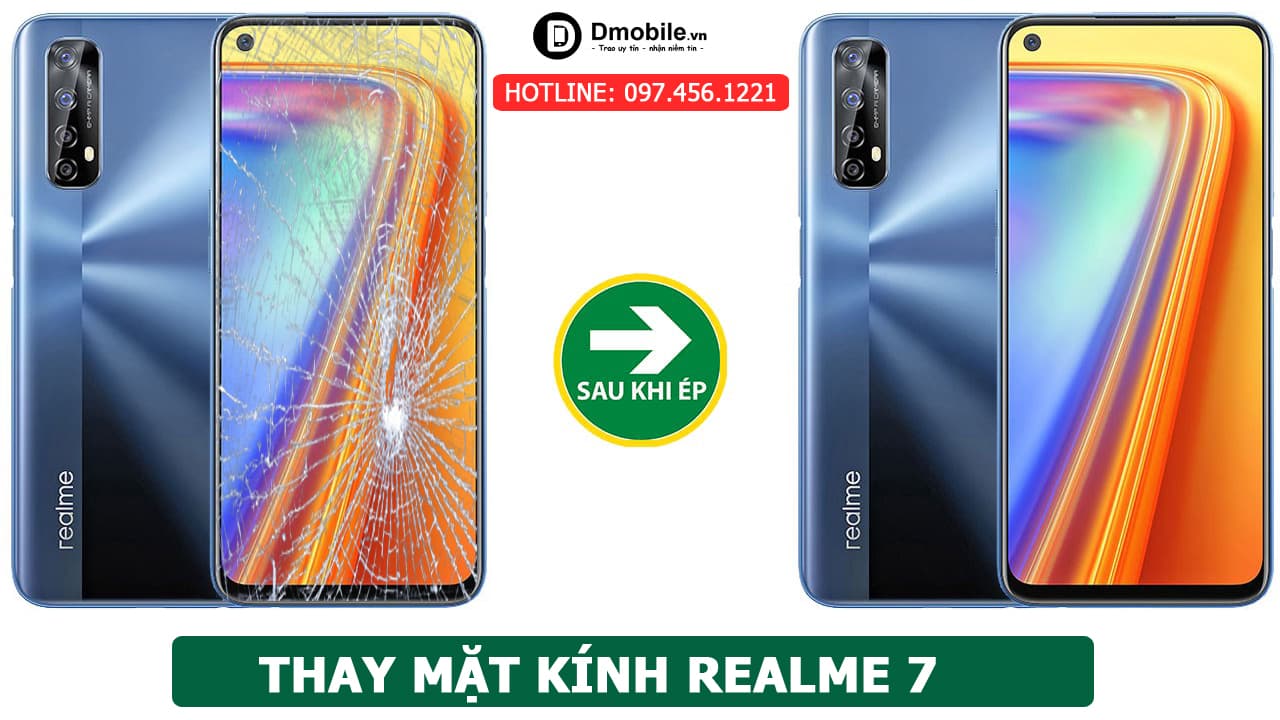 thay mặt kính realme 7